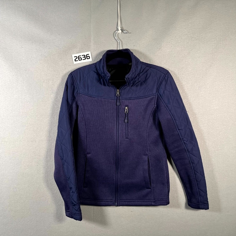 Swiss+Tech‎ Hybrid Jacket Womens XS Peri Night Blue Full Zip Quilted Mock Neck